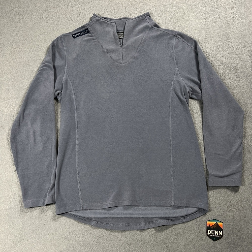 Burton AK Sweatshirt Mens L Gray 1/4 Zip Fleece Mock Neck Ski Base Layer